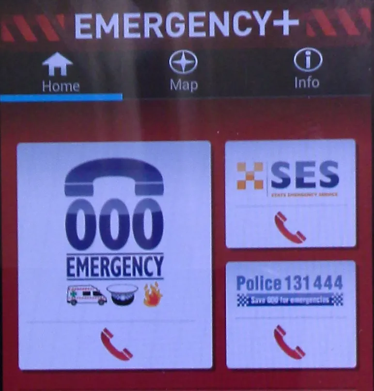 a screenshot of emergencies services app for HLTAID010– Provide Basic Emergency First Aid 
